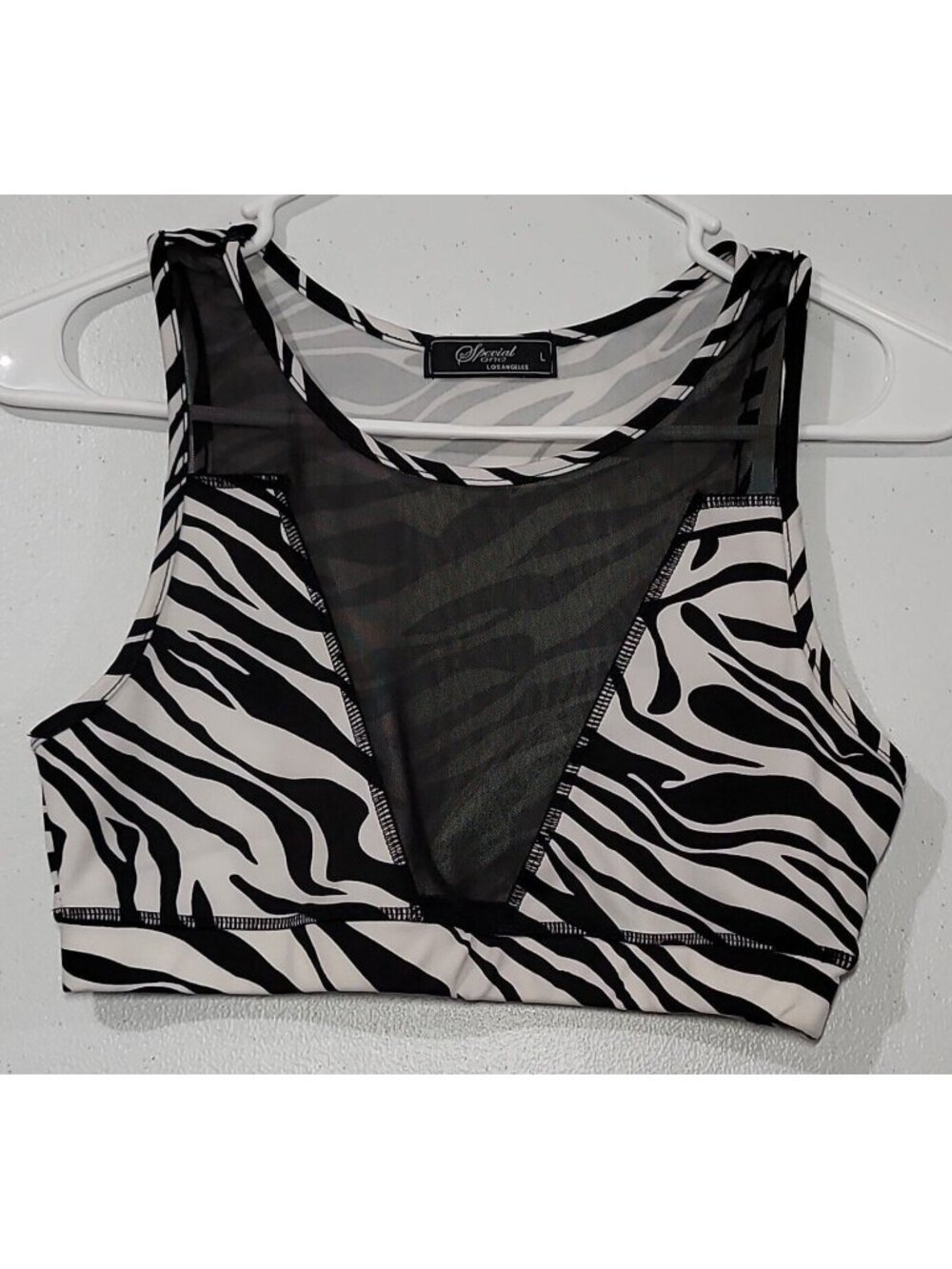 Special One LA Women's 2-Piece Zebra Print Athletic Yoga Workout Set Size LG
